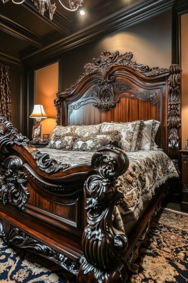 DOUBLE CARVED BED